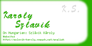 karoly szlavik business card